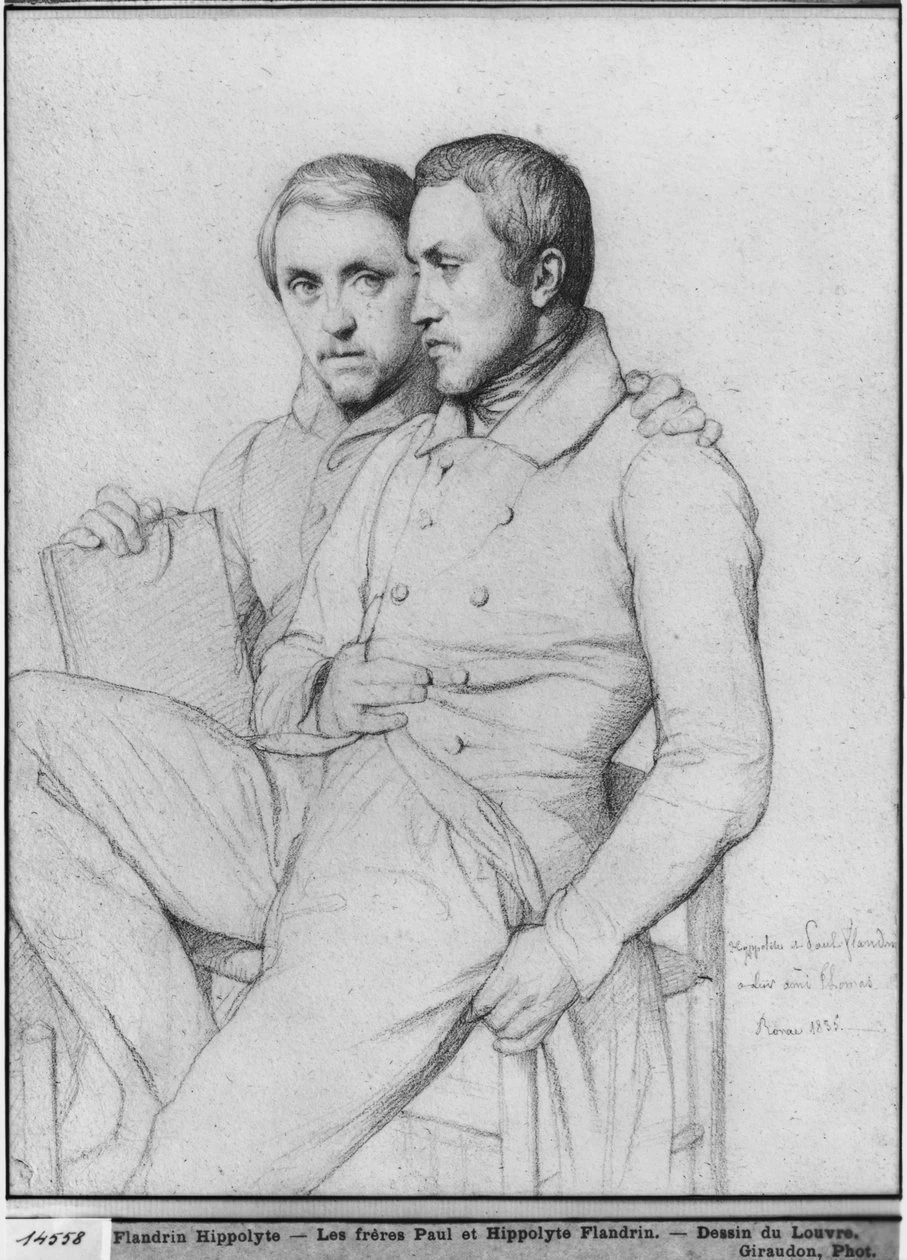 Hippolyte Flandrin - Doppio ritratto di Hippolyte e Paul Flandrin, 1835, Louvre, Parigi
